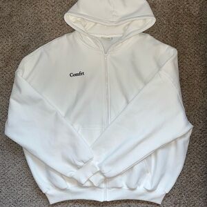 Comfrt White Zip Hooded Jacket